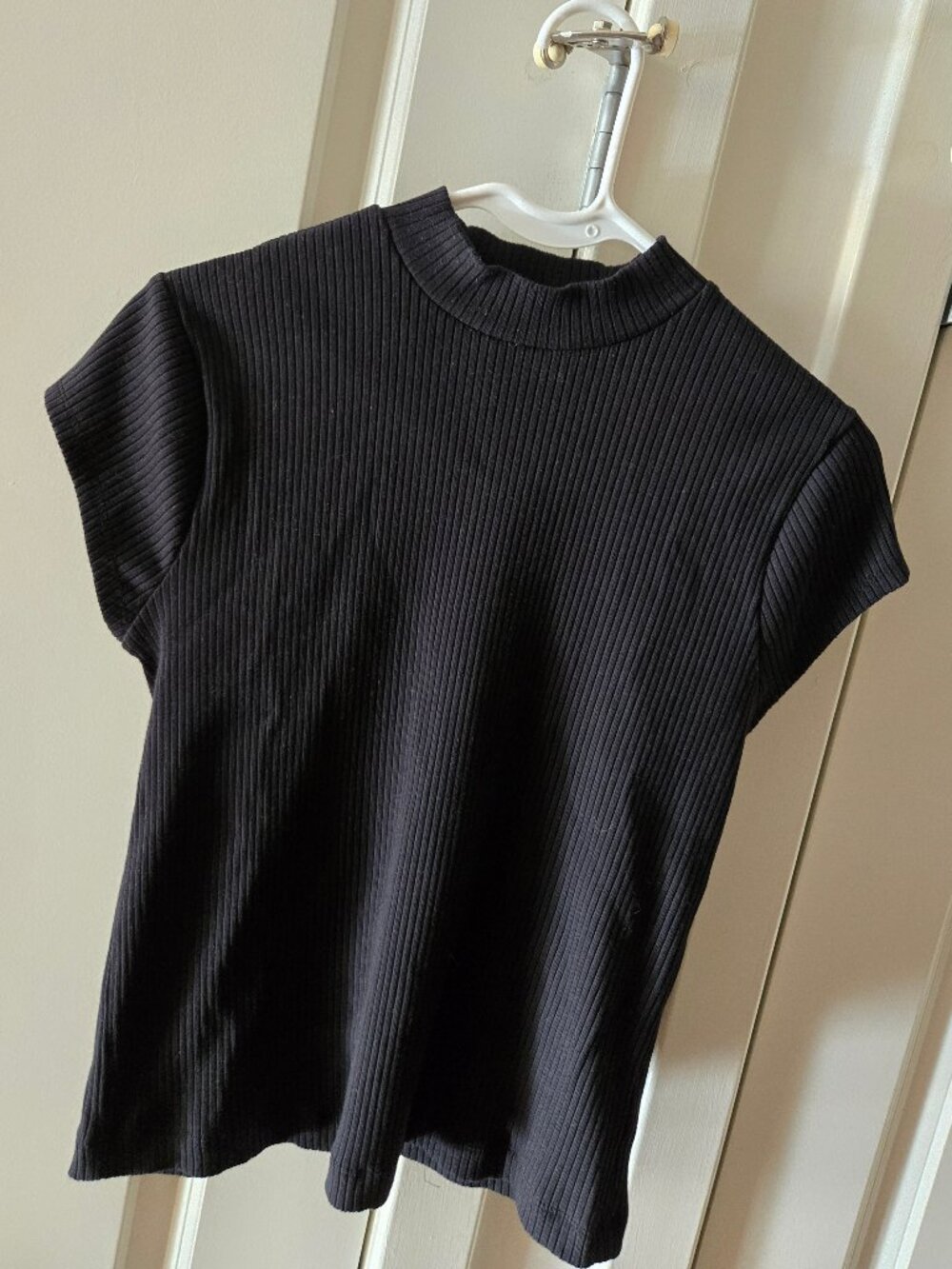 Old Navy ribbed short-sleeve shirt with mock turtleneck collar